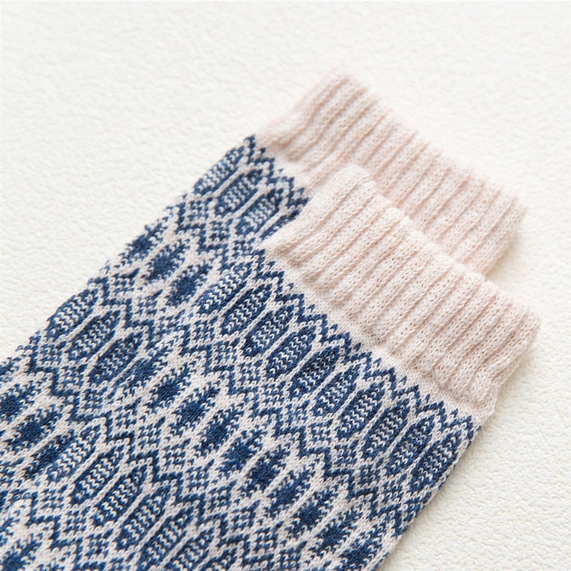 HSS Brand Winter Thick Warm Socks 5 Pairs / Lot Men Wool Socks Small Ellipse National Style Thicken Male Sock Calcetines Hombre