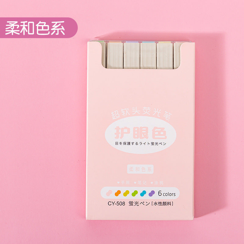 6Color Morandi color pen highlighter #Pen81227
