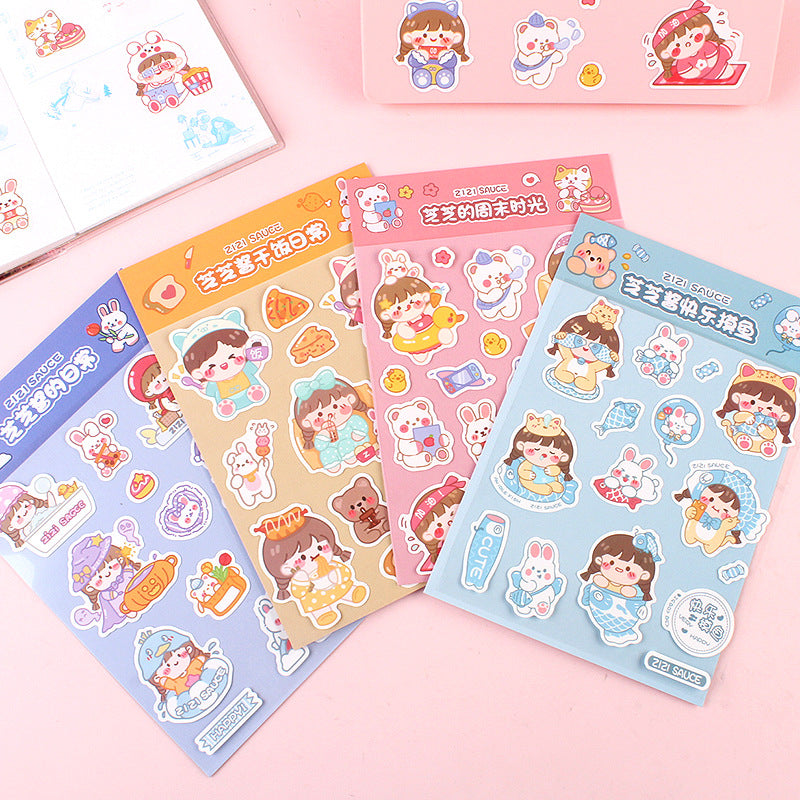 2pcs/lot New girl cute cartoon waterproof sticker #s5743