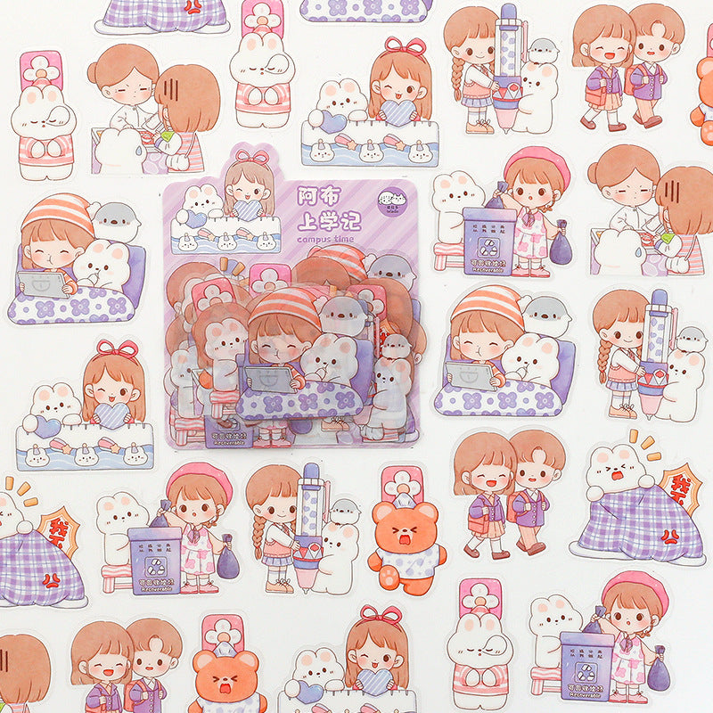 PET waterproof cute girl hand account sticker #S7156