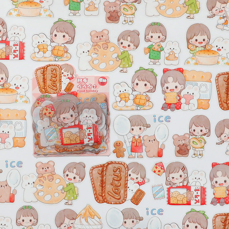 Cute Girl Gourmet Handbook Sticker #S7162