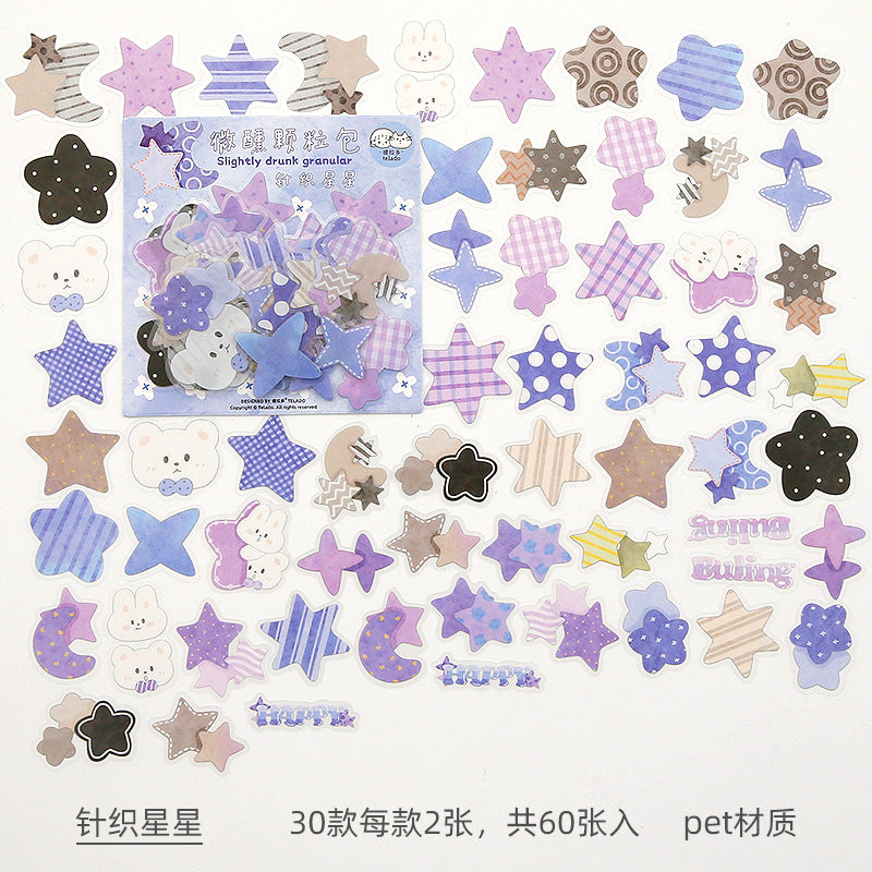 PET waterproof hand account sticker 30 models*2pcs#st9937