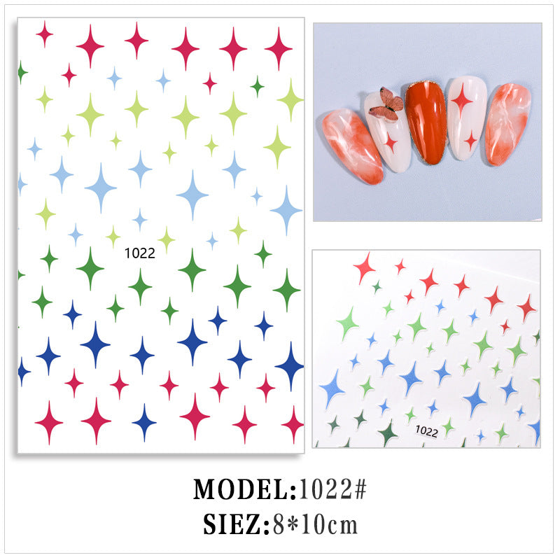 Colorful Heart Love Nail Stickers #s8266