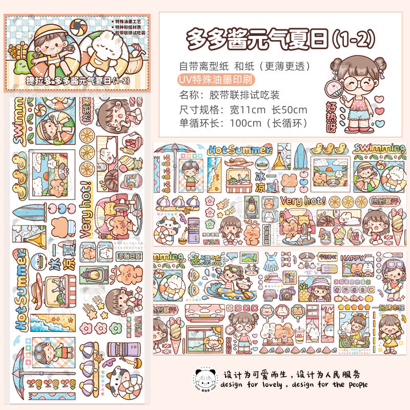 Cute girl DIY hand account material stickers #S5780
