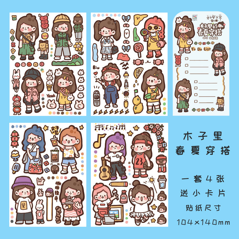 Cute character hand account DIY decorative sticker #S0374