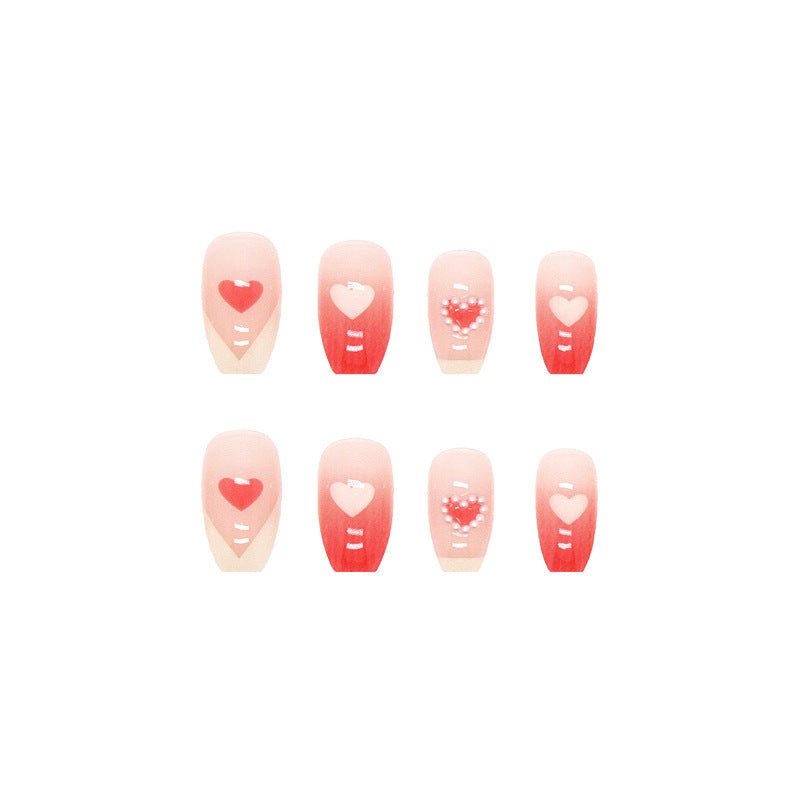 Love Pearl Lady Pink Blue Nail Tips #N5746