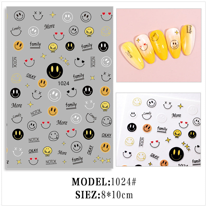 Colorful Heart Love Nail Stickers #s8266