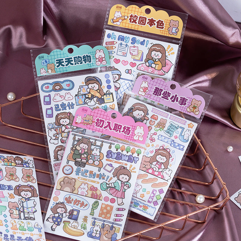 creative cartoon cute hand account decoration material stickers 4pcs/lot #s5202