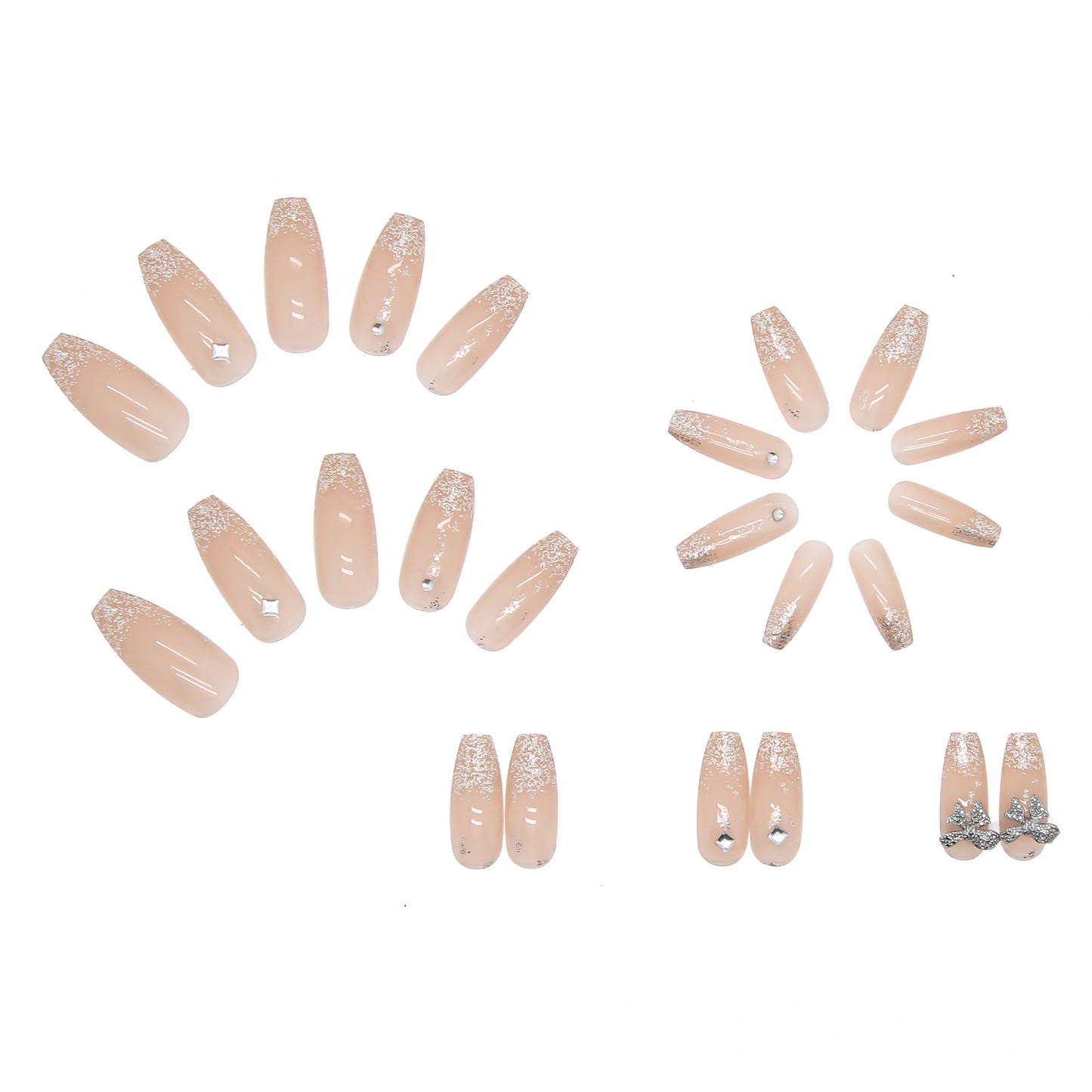 24PCS/Box Bowknot Pattern Pearl Fake Nails #FN34194