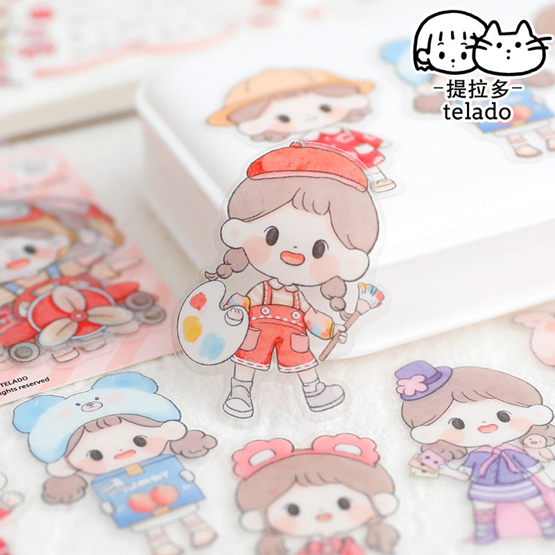 PET waterproof cute female hand account sticker #S7160