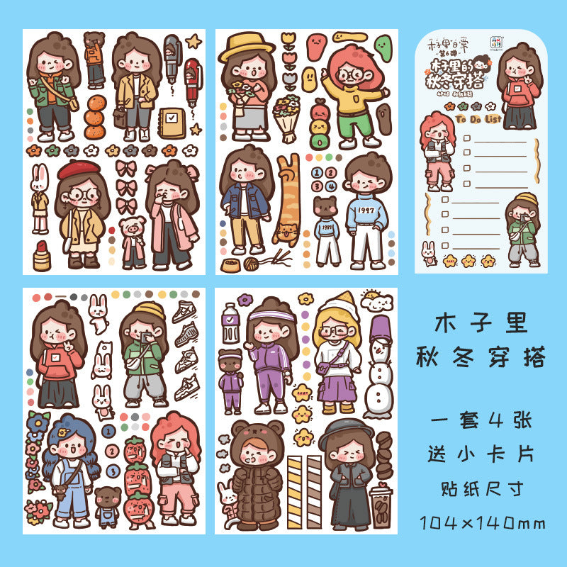Cute character hand account DIY decorative sticker #S0374