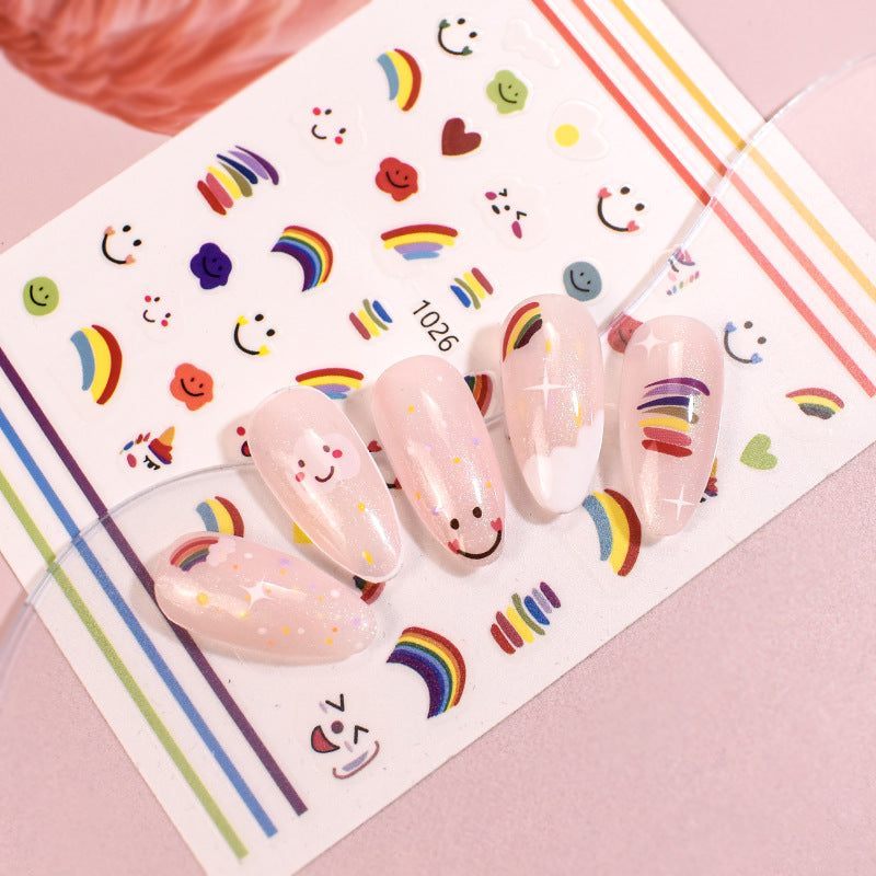 Colorful Heart Love Nail Stickers #s8266
