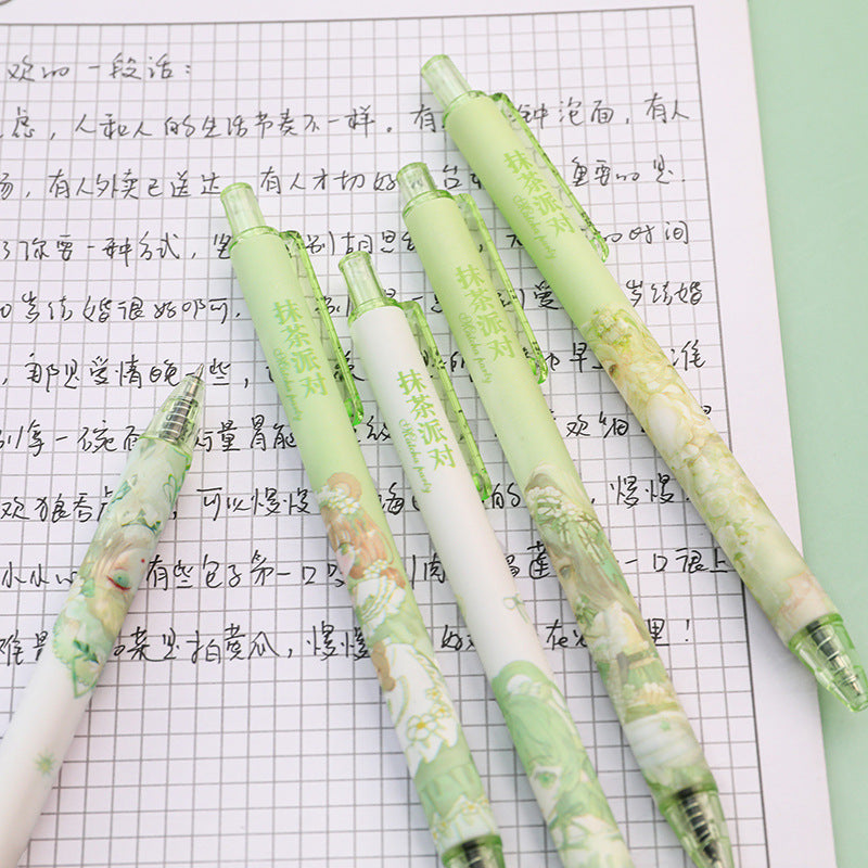 Student quick-drying water-based pen black signature pen 6pcs/lot #P9712
