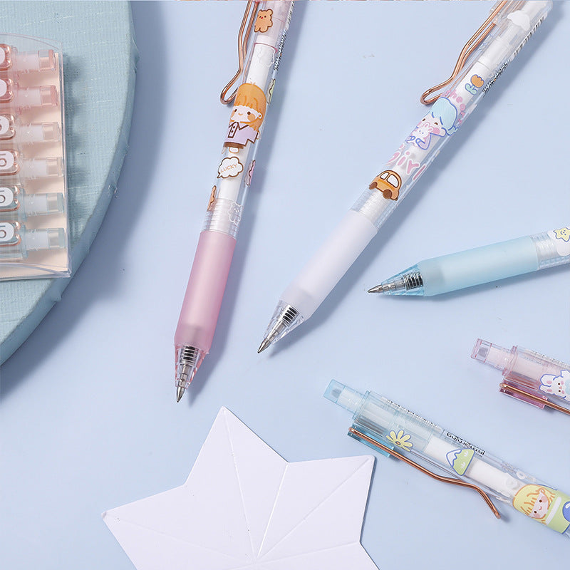 Girls Press Gel Pens 6 pcs/lot #p3528
