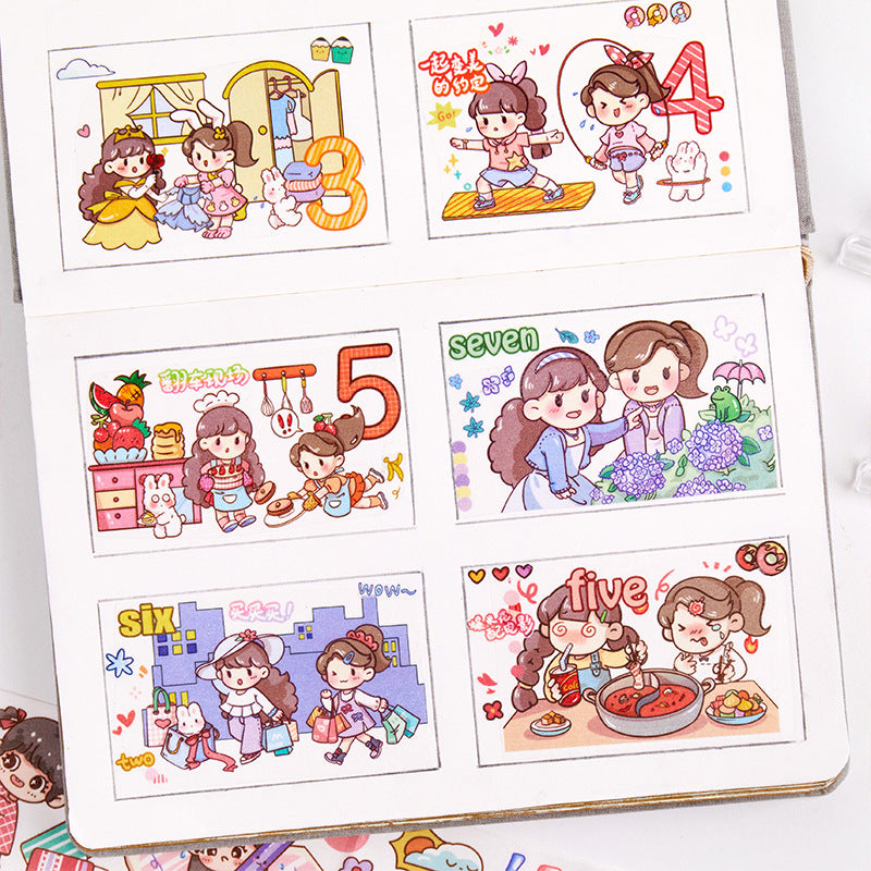 Decorative material girl cute sticker #S3164