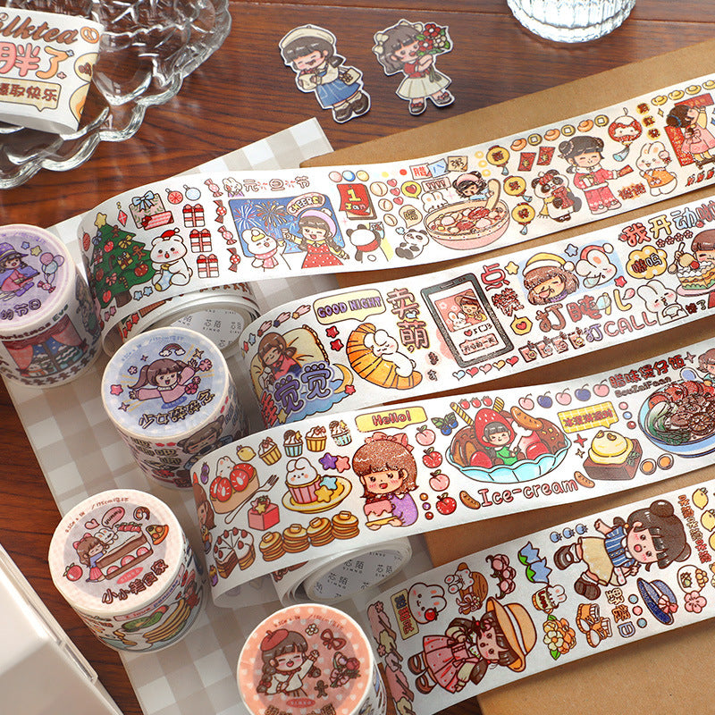 Cute girl wears student's hand account decoration sticker #S3156