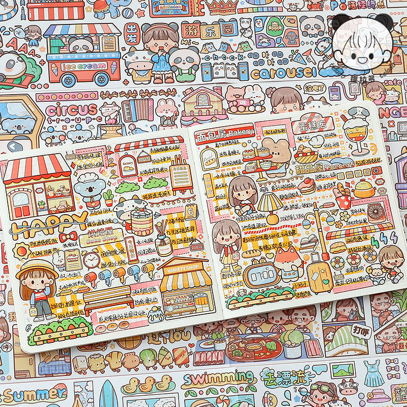 Cute girl DIY hand account material stickers #S5780