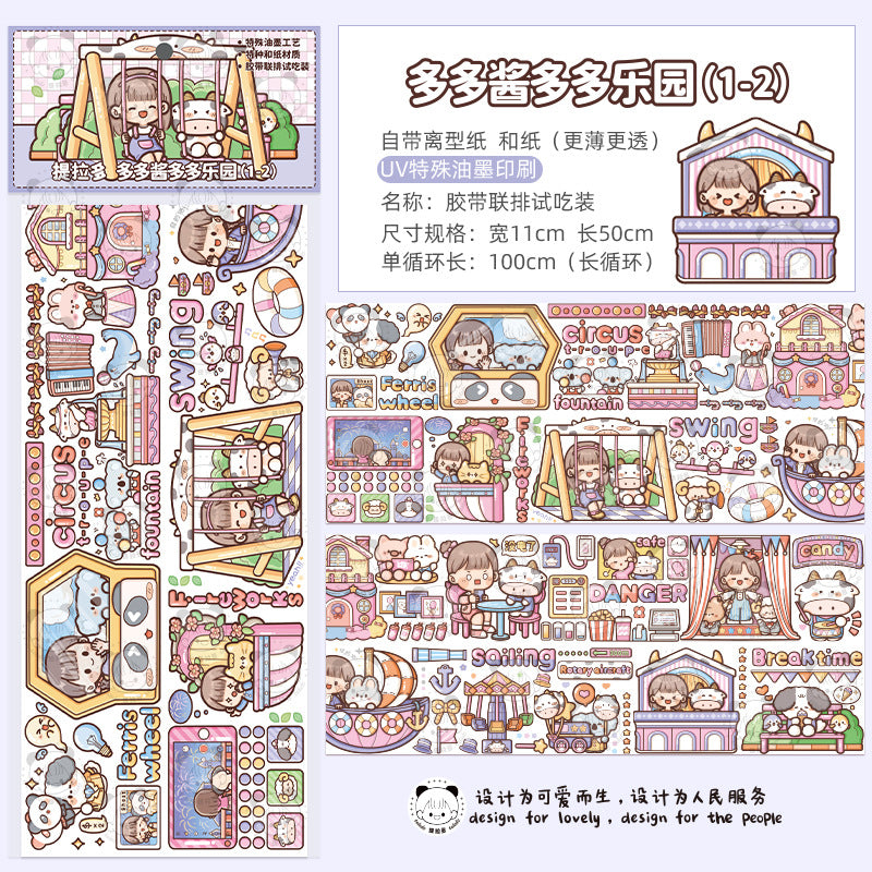 Cute girl DIY hand account material stickers #S5780