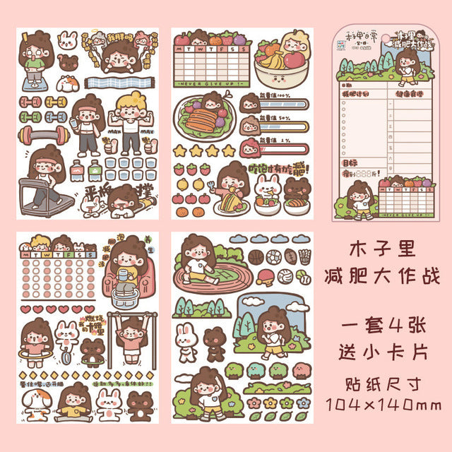 Cute character hand account DIY decorative sticker #S0374