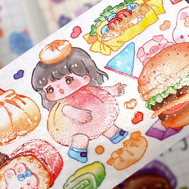 Cute girl cartoon hand account decoration sticker #S5120