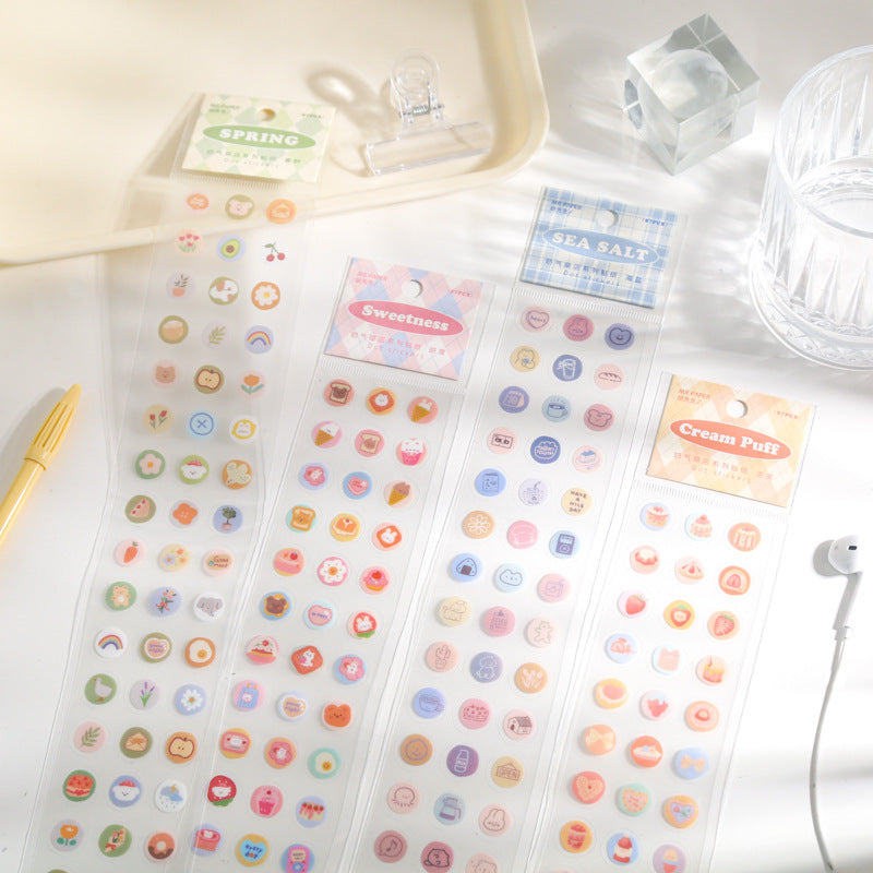 Round cute simple hand account decorative material sticker #S7390