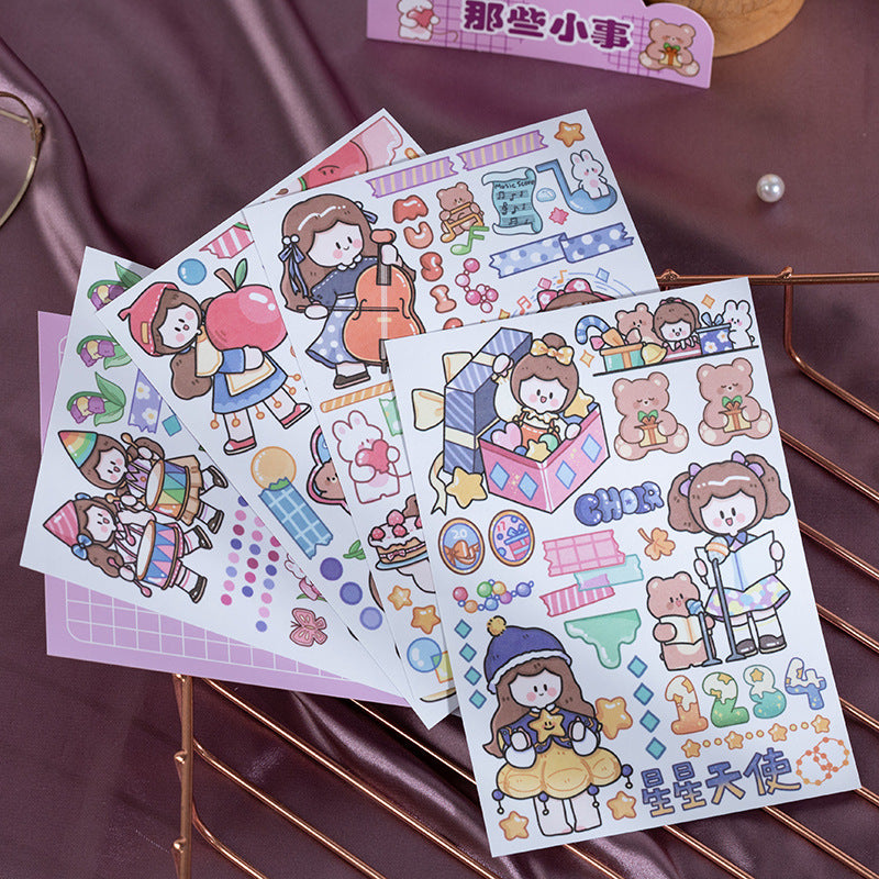 creative cartoon cute hand account decoration material stickers 4pcs/lot #s5202
