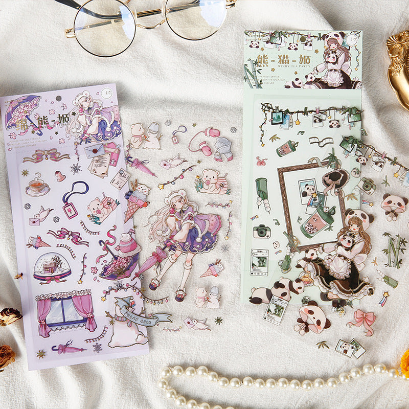 Cute girl hand account material decorative stickers #s0556