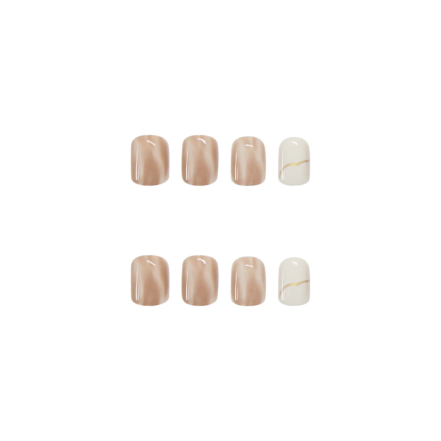 Nude Smudge Gentle Short Nails Tips #N3026