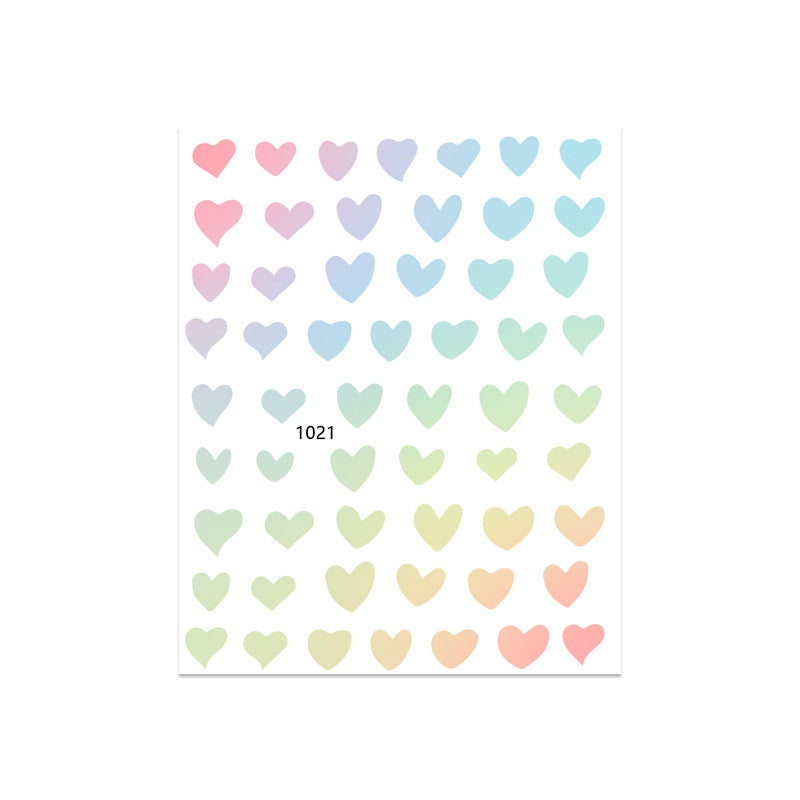 Colorful Heart Love Nail Stickers #s8266
