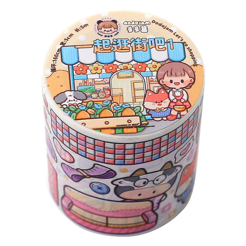 Shopping together series cute girl cartoon hand account decoration sticker #S2104