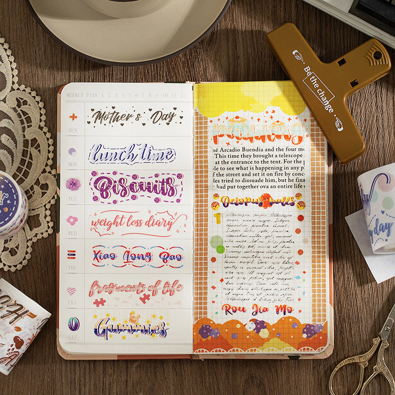 Creative English word hand account basic material stickers 98CM #s9734