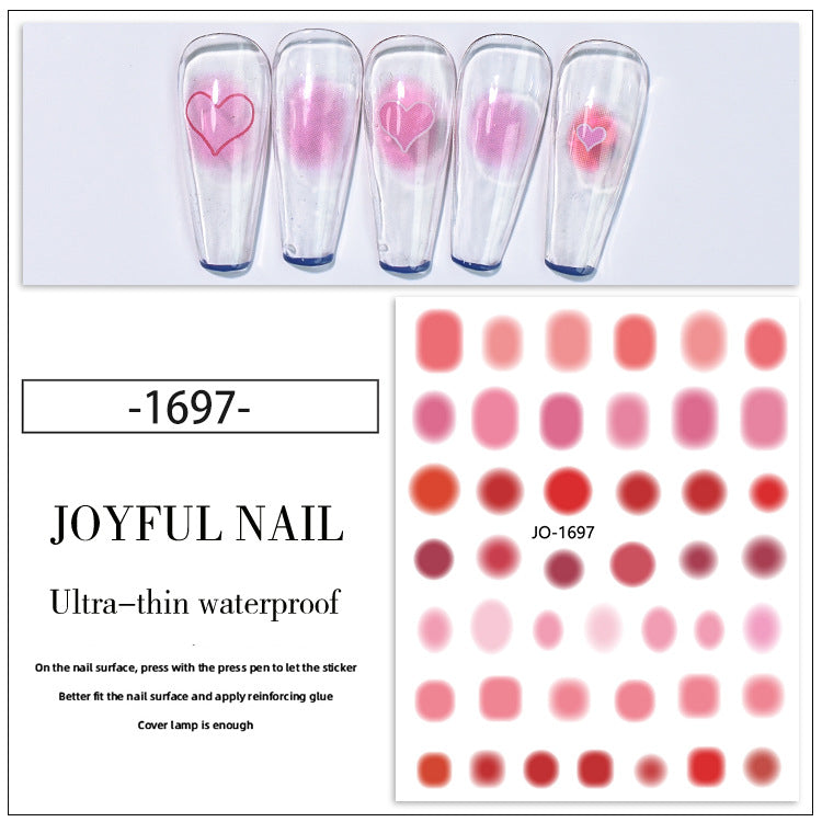 Peach Heart Love Small Pattern Gradient Nail Sticker #s2110