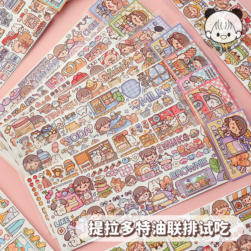 Cute girl DIY hand account material stickers #S5780