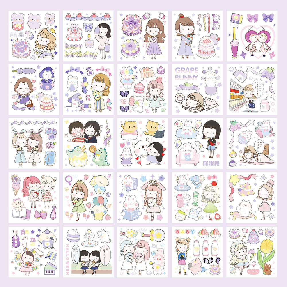 25pcs pet transparent sticker set gift box #S0652