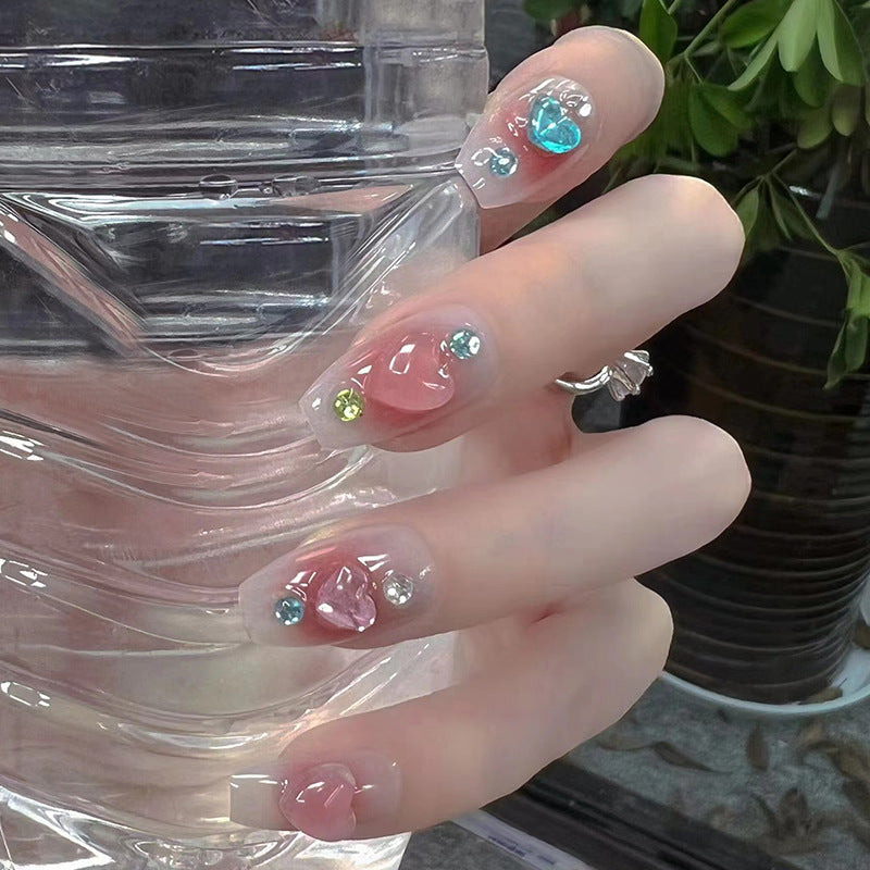 Three-dimensional peach heart manicure Nail Tips #N08220