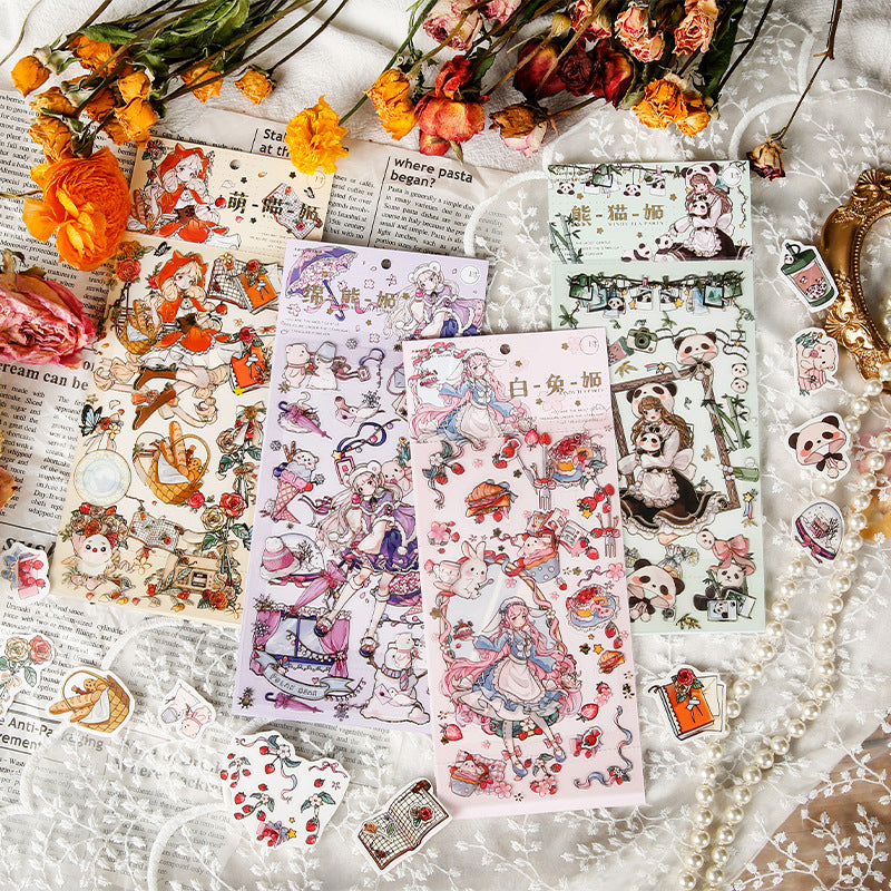 Cute girl hand account material decorative stickers #s0556