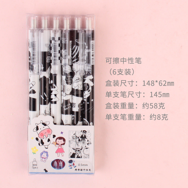 6 pcs/lot Erasable Press Gel Pens #p2396