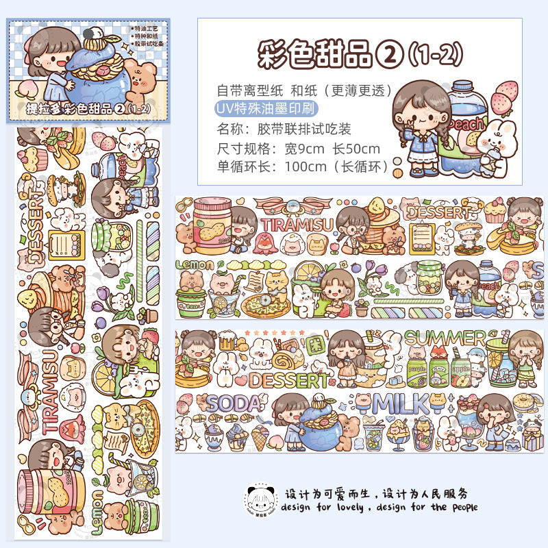 Cute girl DIY hand account material stickers #S5780