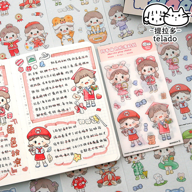 cute girl stickers12pcs/lot st5101