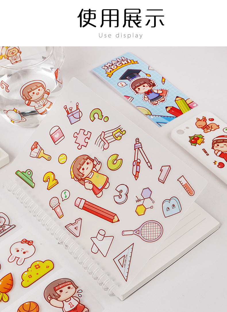 6Sheet/Lot PET Hand Account DIY Mobile Phone Case Waterproof Decorative Stickers #ST2874