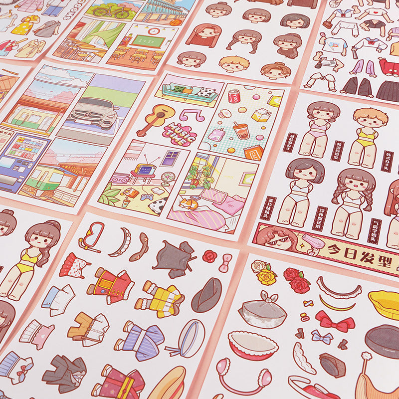 Variety wardrobe series cute girl hand account material stickers #s4908