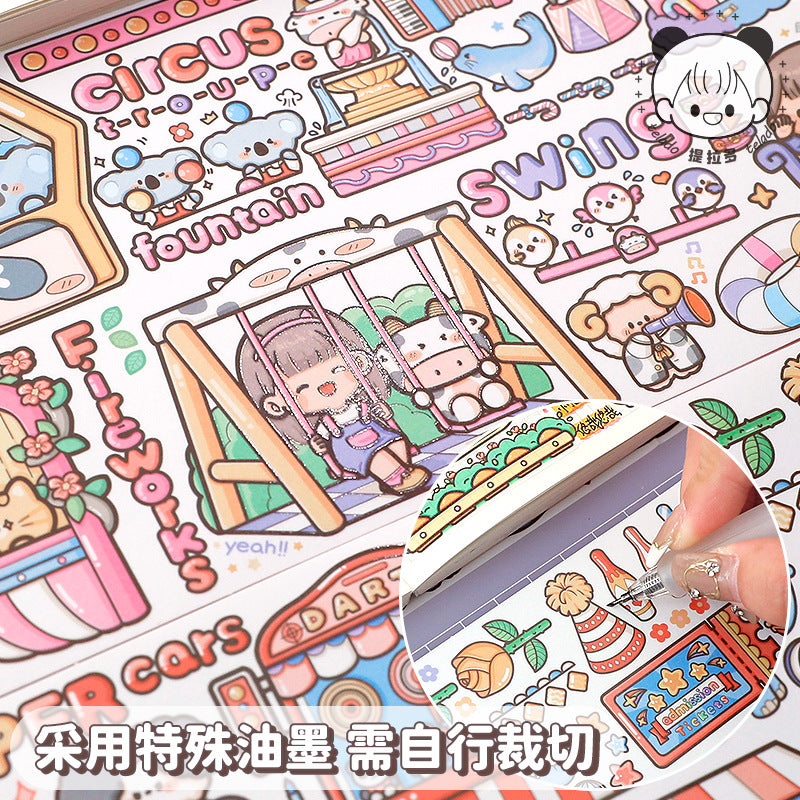 Cute girl DIY hand account material stickers #S5780