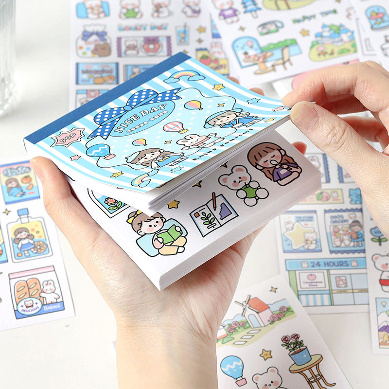 Cute girl cartoon hand account decoration sticker #S5114