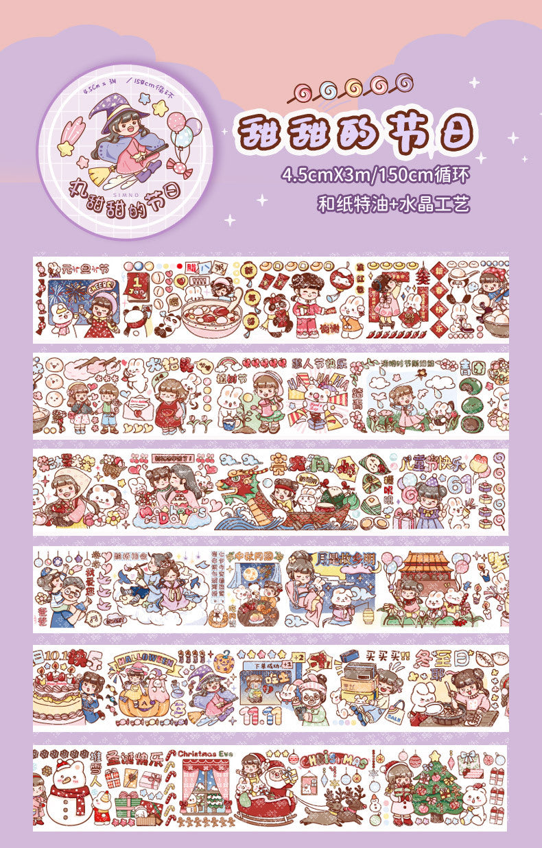 Cute girl wears student's hand account decoration sticker #S3156