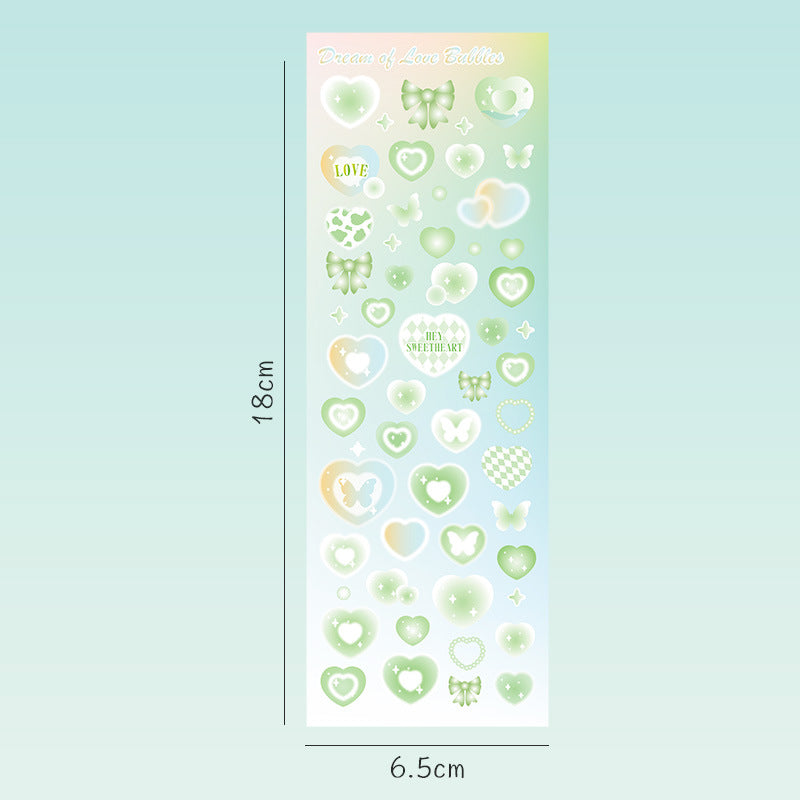 Laser Girls' Heart Bubble DIY Sticker #S6652