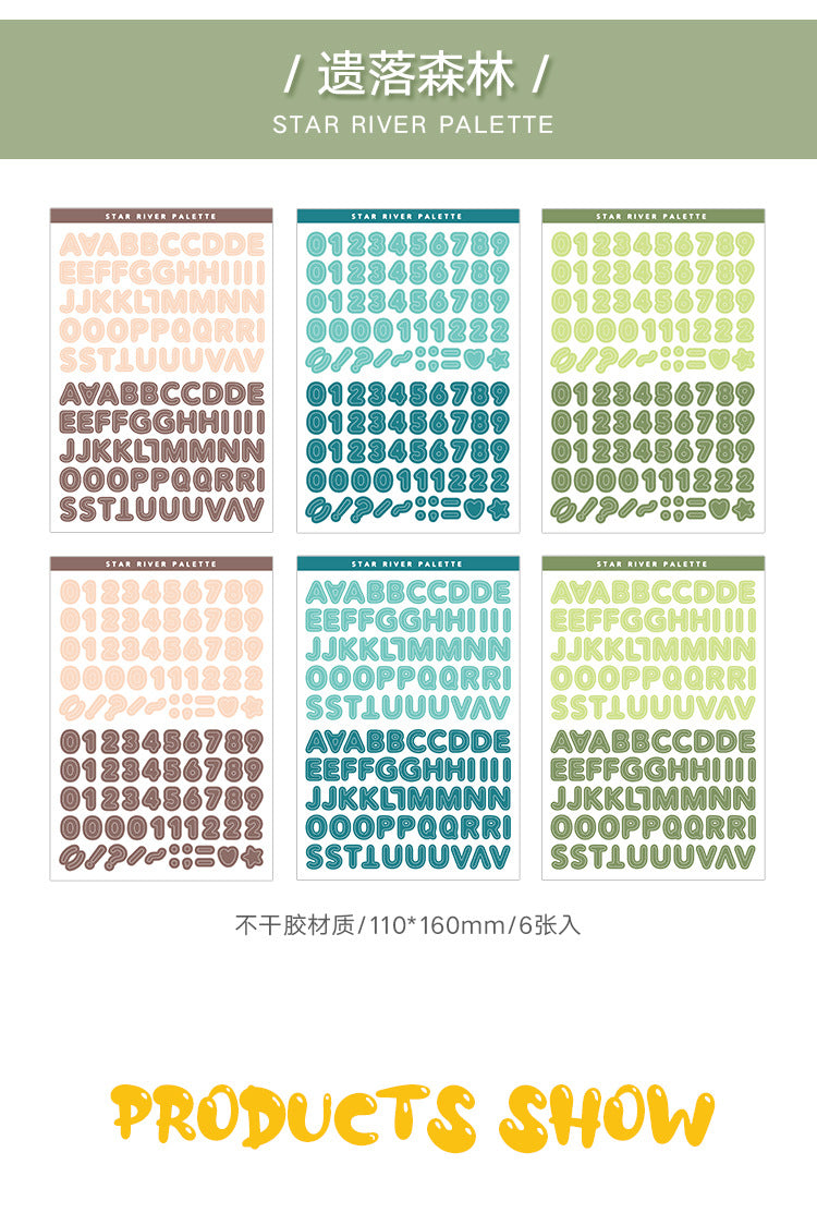 Color palette number letter sticker English stickers #s2456