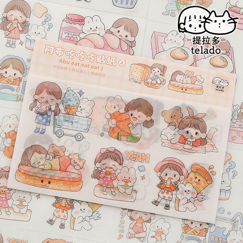 Cute girl stickers 12pcs/lot #st8278