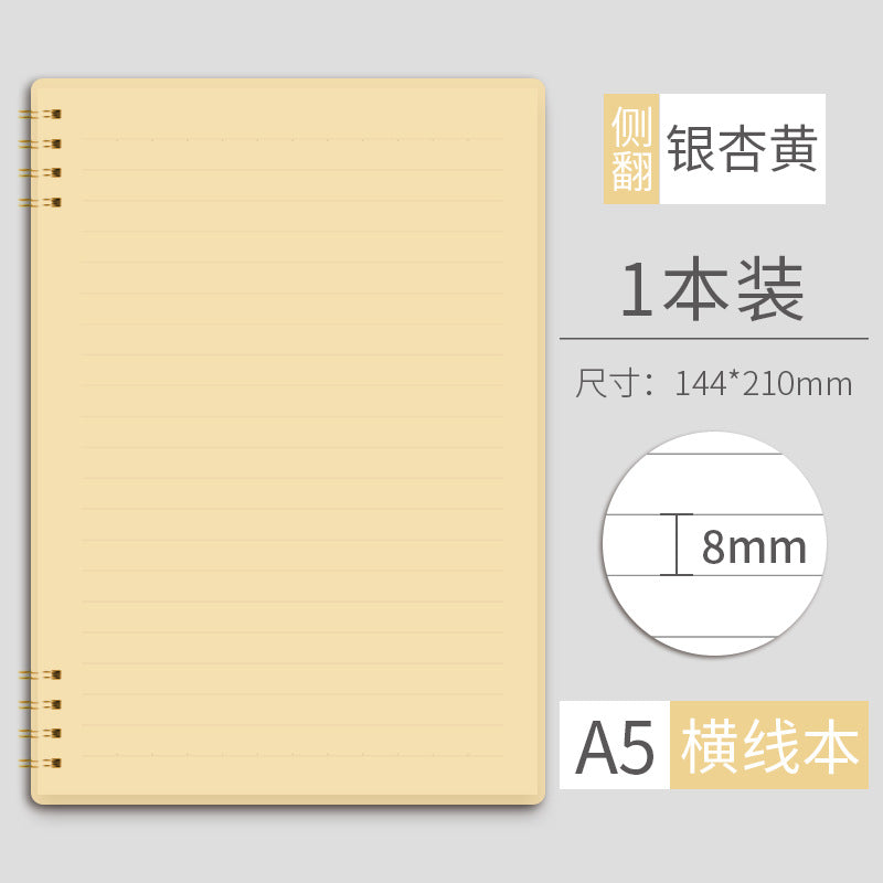 A5 B5 Morandi coil thickened 80g horizontal line 160page #Book2914