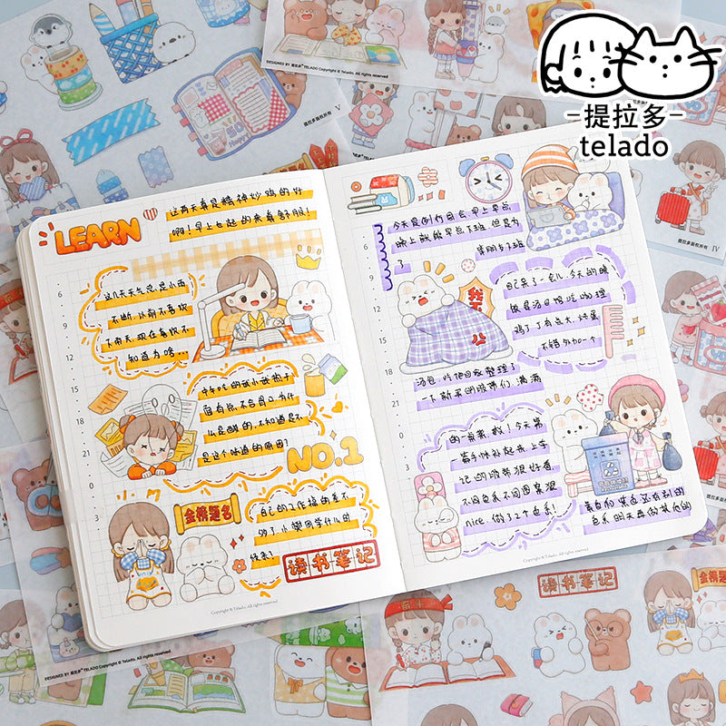 cute girl cartoon stickers #S5758