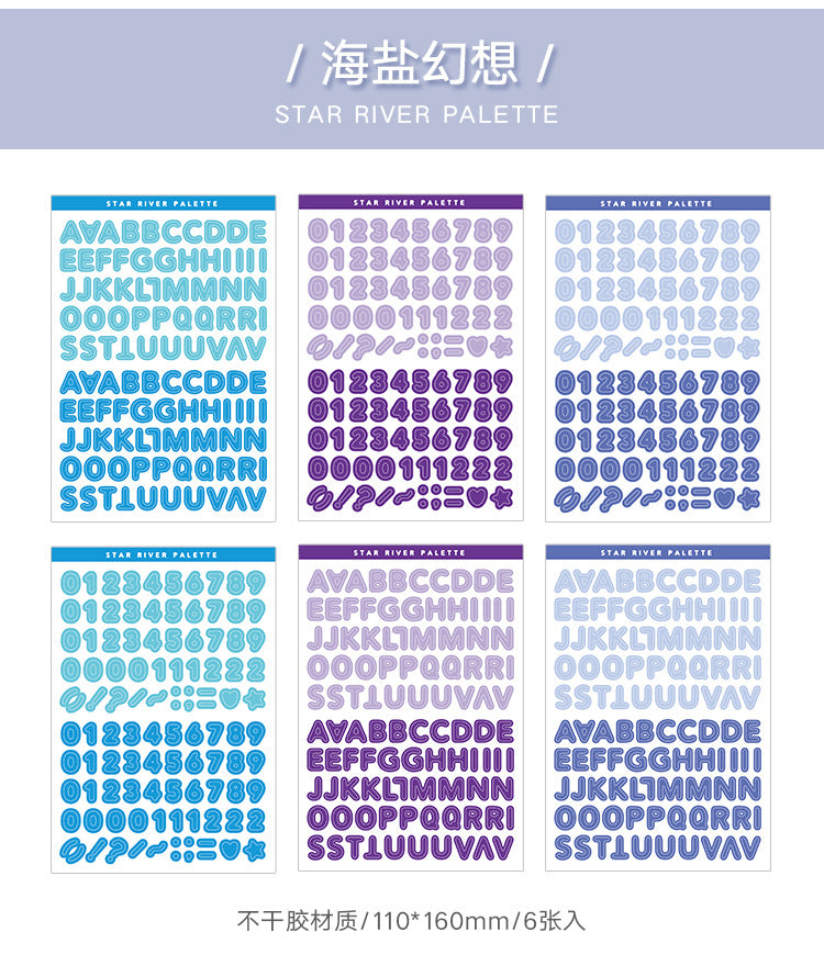 Color palette number letter sticker English stickers #s2456